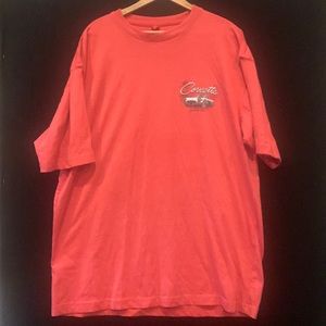 Muted red corvette tee shirt
